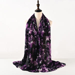 פרמיה צבע מוצק פרינקל מצופה זהב שיפון פנינה מעוגל צעיף המוסלמי ארוך צעיף חיג 'אב - Product Image 6