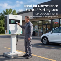 Estación de Carga Rápida para Vehículos Eléctricos de 30kW-50kW CC, Montada en Pared, Compatible con CHAdeMO y CCS2, para Estacionamientos Comerciales, Preparada para Energía Solar