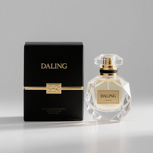 Bouteille de parfum transparente vide personnalisée de luxe bouteille de parfum <span class=keywords><strong>en</strong></span> verre 100ml avec couvercles et vaporisateur - Product Image 1