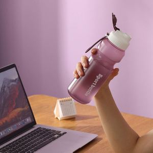 Portable Plastic Sports Water Bottle <b>Large</b> Capacity PP Lid Push Button Space <b>Cup</b> Outdoor Riding Portable Water <b>Cup</b> - Product Image 3
