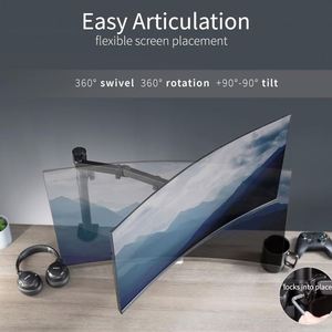 New Stock 32-Inch <b>Black</b> <b>Computer</b> Monitor Stand with <b>Desk</b> Arm Mount Height Adjustment Supports Maximum 90 Degree Tilt - Product Image 6