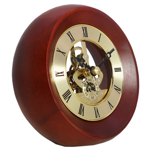 5 Inch Wine Red Maple Birch Table <strong>Clock</strong> Skeleton <strong>Clock</strong> Insert Desk <strong>Clock</strong> <strong>Battery</strong> Power Supply Suitable for Living Room - Product Image 3