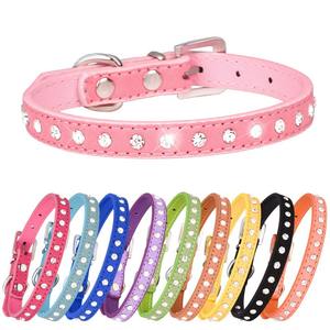 Pretty Bling <span class=keywords><strong>Diamond</strong></span> Puppy <span class=keywords><strong>Collar</strong></span> <span class=keywords><strong>Pink</strong></span> Rhinestone Collares para perros pequeños - Product Image 1