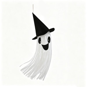 Halloween Cute Ghost Decor <b>LED</b> <b>Light</b> Hanging Hat Ghost Ornament Spooky Pendant Haunted House Party Outdoor Porch <b>Tree</b> Decor - Product Image 5