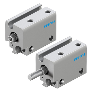   Cylindre pneumatique compact ADN-S à double action avec tige de piston, amortisseur élastique et piston magnétique pour détection de position - Product Image 1