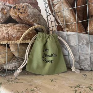 Custom Logo GOTS Certified Candle Craft Promotional Recycled Organic Cotton Muslin <b>Canvas</b> Drawstring Dust Bag for Gifts - Product Image 3