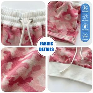 Maßgeschneiderte Damen Camo Cargo Shorts Set Bekleidungshersteller Neuerscheinung Tarnmuster Crop Top Hosen 2-teiliges Set für Damen - Product Image 6