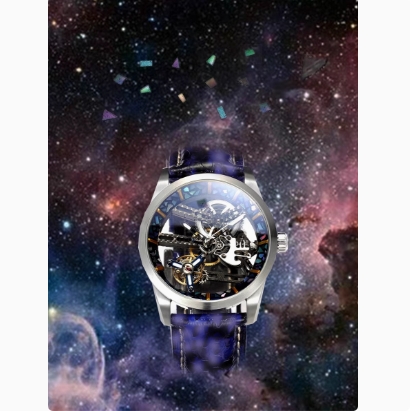 Time Wheel Series Intangible Cultural Heritage Large Lacquer Carving Pearl Pearl Craft Hollow Tourbillon Lacquerware Men's Watch