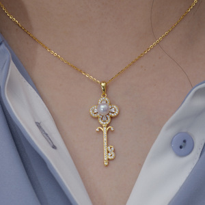 Colgante de Perla de Agua Dulce de 6-7 mm de Zhuji con Plata S925, Cara Sonriente, Luz Intensa, Forma Redonda con Ligera Imperfección, Venta al por Mayor en Transmisión en Vivo - Product Image 2