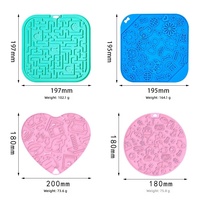 Tapis d'alimentation lente pour animaux de compagnie en silicone à ventouse, plateau à lécher pour chiens et chats