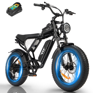 Moped Style <b>EBike</b> YVY Q20Mini 20" High Power 48V 15Ah <b>Fat</b> Tire E Bike Dirt Mountain Bike for Adults - Product Image 1