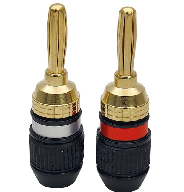 Banana Plugs Gold Plated Speaker Plugs 24K Gold Plated Banana Adapter Connector