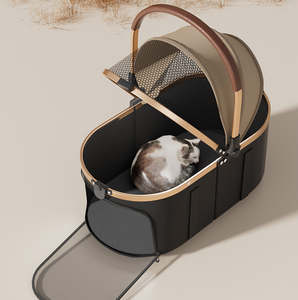 Kereta Dorong Hewan Peliharaan 4 Roda Berbahan Aluminium Ringan, Dapat Dilepas, Dapat Dilipat, Kapasitas 20kg untuk Anjing, Teddy Bear, Hewan Peliharaan Kecil - Product Image 5
