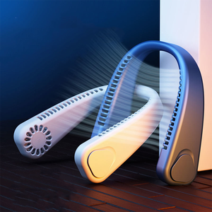 2022 été ventilateur de refroidissement Mini cou suspendu ventilateur mains libres USB Rechargeable Portable refroidissement par Air cou ventilateur boîte petit plastique blanc - Product Image 4