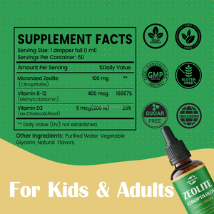 OEM ODM Vente chaude Gouttes de clinoptilolite zéolite liquide naturelle Complément vitaminique Santé intestinale pour enfants et adultes - Product Image 2