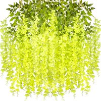 Meilleures ventes : Fleurs artificielles en soie de glycine blanche, fleurs suspendues douces pour la décoration de la maison ou de mariage