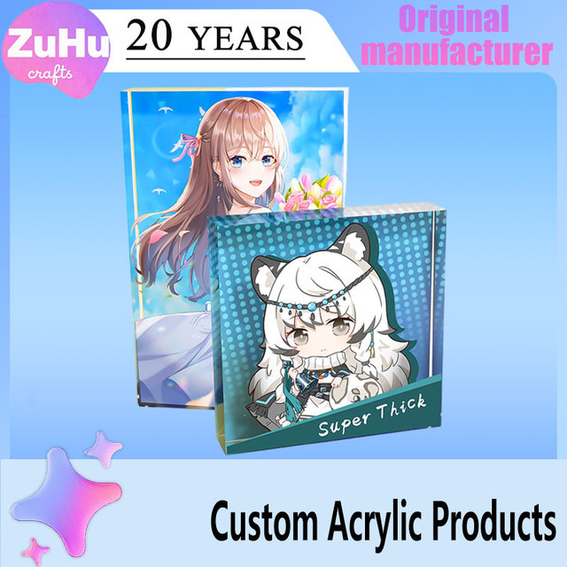 Custom Clear Acrylic Block Anime Photo Printing Table Picture Frame Eco-Friendly Cartoon UV Printing Art & Collectible Bricks