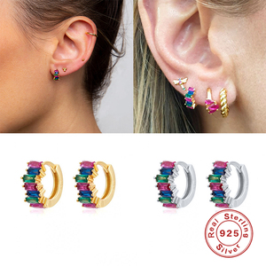 Pendientes Pequeños de Plata de Ley S925 con Circonita, Modernos y Combinables, Tendencia en Joyería 2021 - Product Image 5