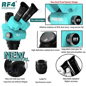 RF4防滴デザイン顕微鏡6.5-55X USB 4Kカメラ三目ステレオ顕微鏡PCBはんだ修理顕微鏡 - Product Image 2