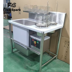 Ticari kullanım için otomatik eleme ile kızarmış tavuk için paslanmaz çelik elektrikli Breading masa - Product Image 3