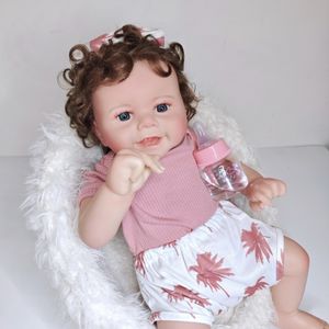 Muñeca <span class=keywords><strong>Reborn</strong></span> Vivienne de 20 Pulgadas Realista Sonriente Despierta Niña Pequeña de Silicona Realista Bebé Recién Nacido <span class=keywords><strong>Mini</strong></span> Juguete de Moda para Niñas - Product Image 2