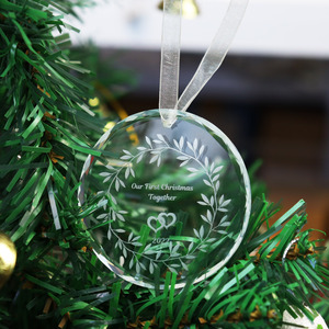 Adorno Colgante de Cristal para Árbol de Navidad de 80 mm con Logotipo Grabado Personalizado e Impresión UV - Product Image 5
