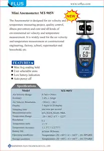 Penjualan Laris Anemometer Tampilan Fungsi Suhu Portabel dengan Indikasi Baterai Rendah