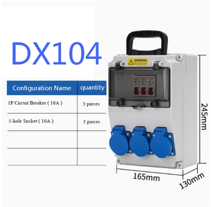 กล่องจ่ายไฟแบบพกพา DX104 แบบสองตำแหน่ง, สามตำแหน่ง, ห้าตำแหน่ง, หกตำแหน่ง, ชุดเซ็ต - Product Image 1