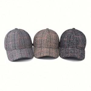 Gorras de Béisbol a Cuadros Gruesas Nuevas de Otoño Invierno al por Mayor, Sombreros de Moda para Hombres y Mujeres, Accesorios de Moda para la Cabeza - Product Image 2