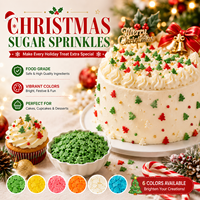 Sprinkles de sucre de Noël pour décorations de pâtisserie Halal Adore Decor Couleurs et tailles personnalisées Forme solide Sac de stockage sec