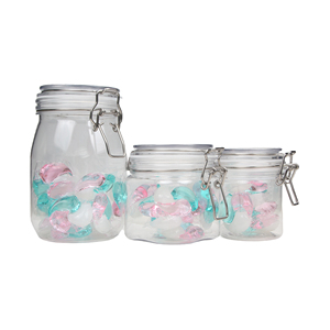 Multi-purpose Airtight Clear Double Reinforced Metal Snap PET <b>Jar</b> for <b>Laundry</b> Pods - Product Image 6