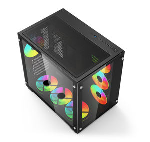 Soeyi, venta al por mayor, gabinete <span class=keywords><strong>para</strong></span> geming, gabinete <span class=keywords><strong>PC</strong></span> <span class=keywords><strong>Gamer</strong></span>, chasis <span class=keywords><strong>para</strong></span> <span class=keywords><strong>PC</strong></span>, carcasa negra de cristal <span class=keywords><strong>para</strong></span> ordenador de escritorio - Product Image 4