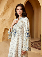 Nouvelle Robe Islamique 2026 pour Femmes Musulmanes, Robe de Soirée Imprimée avec Strass, Robe Modeste Dubaï, Jalabiya Kaftan pour Femmes