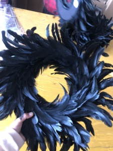 Guirnalda Floral Negra con Plumas, Corona Navideña para Puerta, Pared, Ventana, Decoración para Bodas, Fiestas, Halloween, Acción <span class=keywords><strong>de</strong></span> Gracias, Otoño - Product Image 2