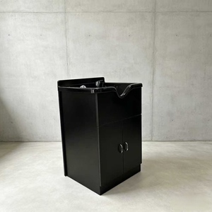 Lit de lavage de cheveux professionnel avec bac en céramique, réservoir d'eau, design moderne, structure en bois, mobilier commercial multifonctionnel - Product Image 3