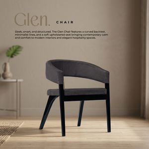 Modern Upholstered <b>Dining</b> Chair Solid Wood <b>Dining</b> <b>Armchair</b> Curved Back Fabric Restaurant Hotel Seating - Product Image 2