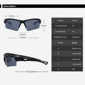 Gafas de Sol Deportivas Personalizadas al por Mayor con Logotipo, Gafas de Ciclismo Resistentes al Viento para Hombres y Mujeres - Product Image 6