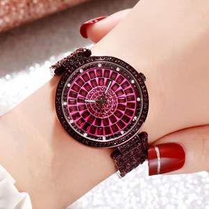 Reloj de mujer de lujo de alta estética con esfera grande tachonada de diamantes y tira de acero temperamento noble reloj de mujer de gran venta - Product Image 4