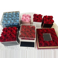 Tête de rose naturelle préservée dans un coffret cadeau, cadeau de la Saint-Valentin, cadeaux de mariage, fête des mères, vente en gros personnalisée, fourniture d'usine