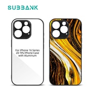 Coque pour iPhone 16 en plastique TPU 2D écologique Subbank avec motif DIY et impression personnalisée