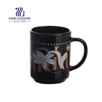 Vente en gros de tasses en verre opale de luxe modernes, écologiques, résistantes à la chaleur, de 8 oz, de couleur noire, élégantes et personnalisées, de la marque Garbo, à prix abordable, pour le thé et le camping