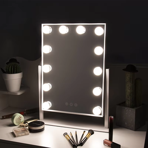 Desk <b>Makeup</b> Smart Touch Control 3 Colors Light 12 Dimmable Bulbs Single Side Cosmetic Mirror - Product Image 1