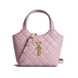Bolso de mano tipo cesta mini con cadena y patrón de diamantes acolchado estilo 2026, con cremallera, tacto premium, para mujer, de hombro, cruzado y de mano - Product Image 1