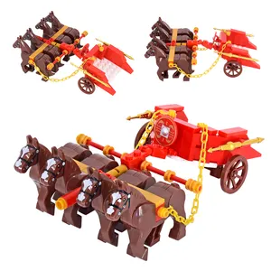 MOC Mittelalter liche Rom Chariot Centurion Schloss Figuren Römische Soldaten Militärische Bausteine Ziegel Spielzeug für Kinder Weihnachten Geschenke
