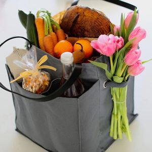 Bolsa de Compras de Lona Ecológica y Biodegradable con 7 Bolsillos para Mercado de Agricultores, Organizador Multiusos para Picnic y Comida - Product Image 3