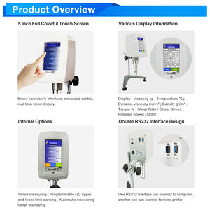 Harga grosir Brookfield meteran viskositas Digital 8T layar sentuh rotasi industri Viscometer untuk penggunaan laboratorium - Product Image 5