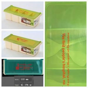 Juego de 4 recipientes de plástico de calidad alimentaria para hierbas y especias, utensilios de cocina para el hogar, estante para condimentos, caja de almacenamiento de sal - Product Image 2