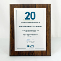 Plaque de certification en bois avec impression personnalisée, plaqué or et argent, pour trophées et récompenses d'entreprise