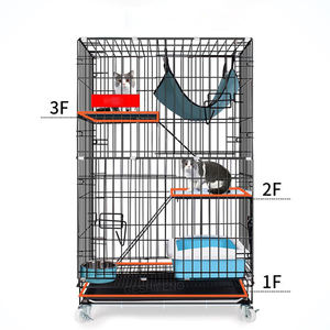 Üretici ucuz fiyat 3 tier kedi kediler için üreme kafesi büyük kedi kafes açık metal evcil hayvan kafesi - Product Image 5