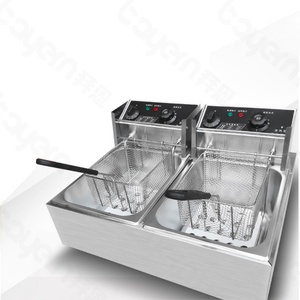 Friteuse Électrique Double Cylindre à Quatre Écrans, Vente Directe, Friteuse à Poulet Électrique Commerciale, Friteuse Profonde Électrique de Comptoir - Product Image 2